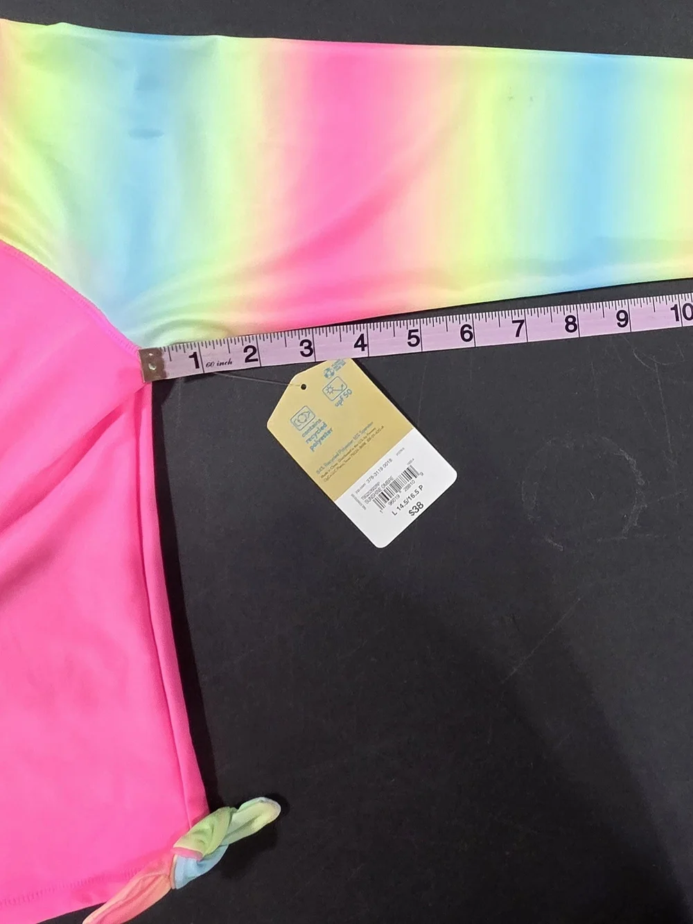 Kids Neon Pink Rainbow Long Sleeve Rash Guard Swim Set